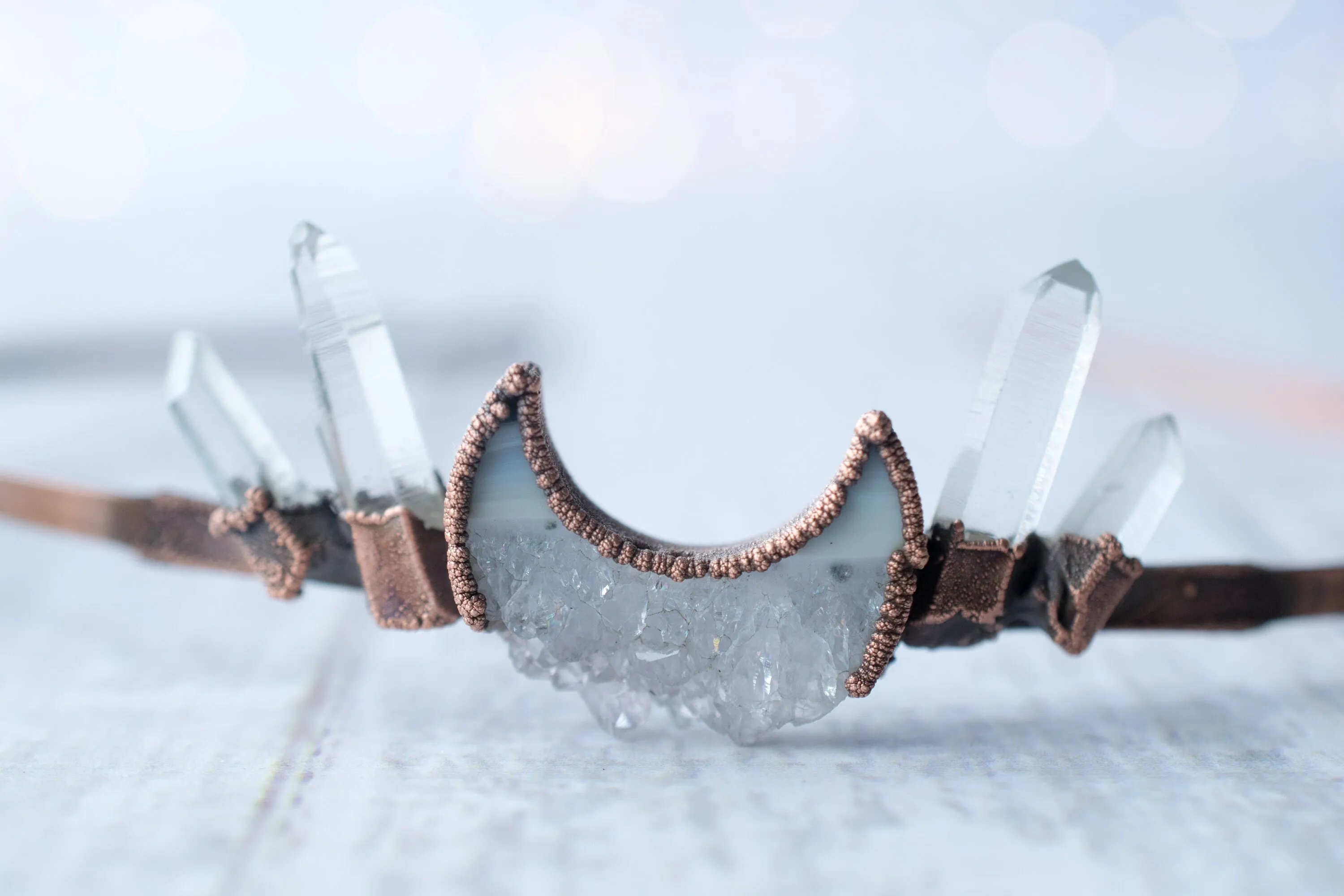 Crystal Moon Tiara | Quartz Crystal Crown