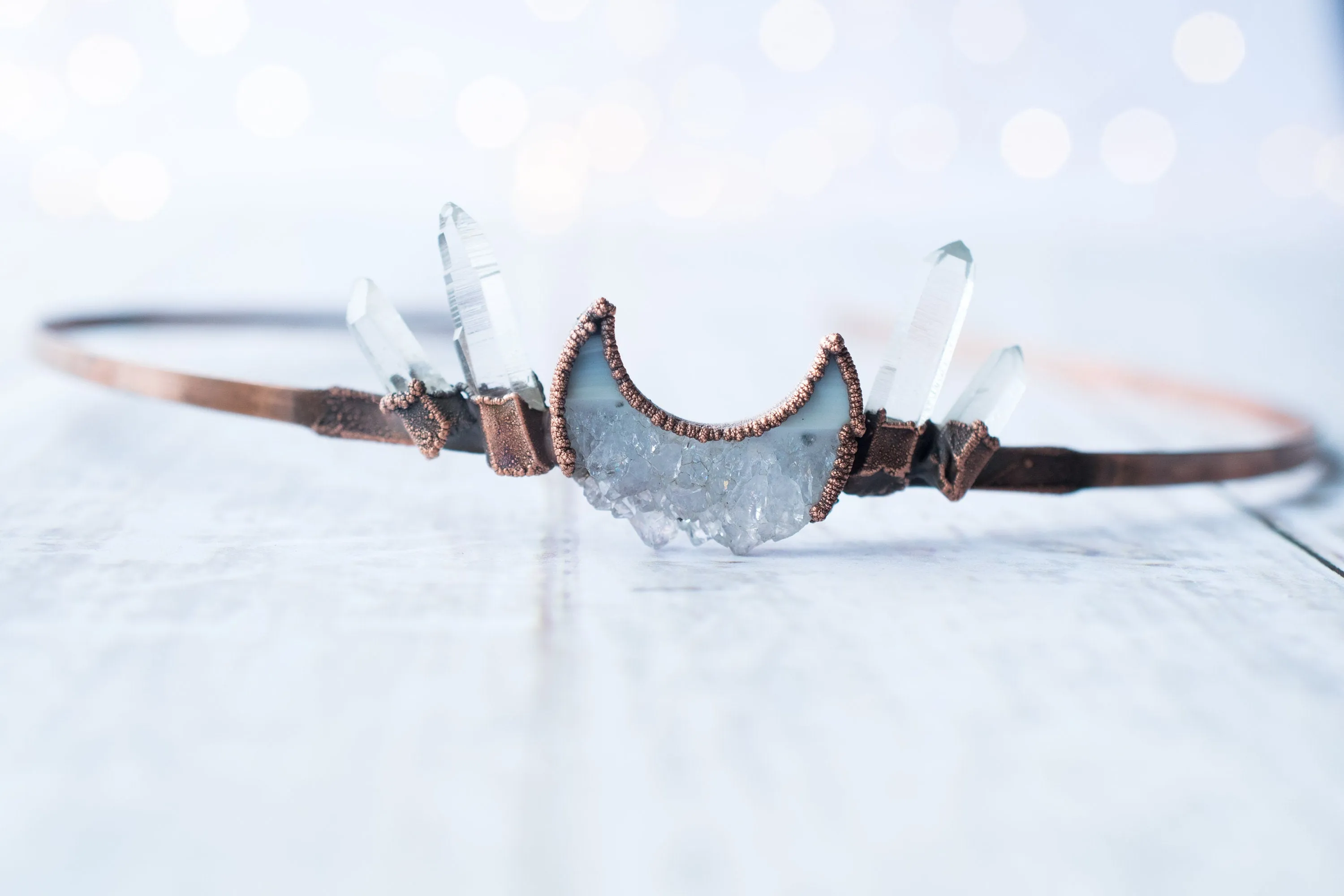 Crystal Moon Tiara | Quartz Crystal Crown