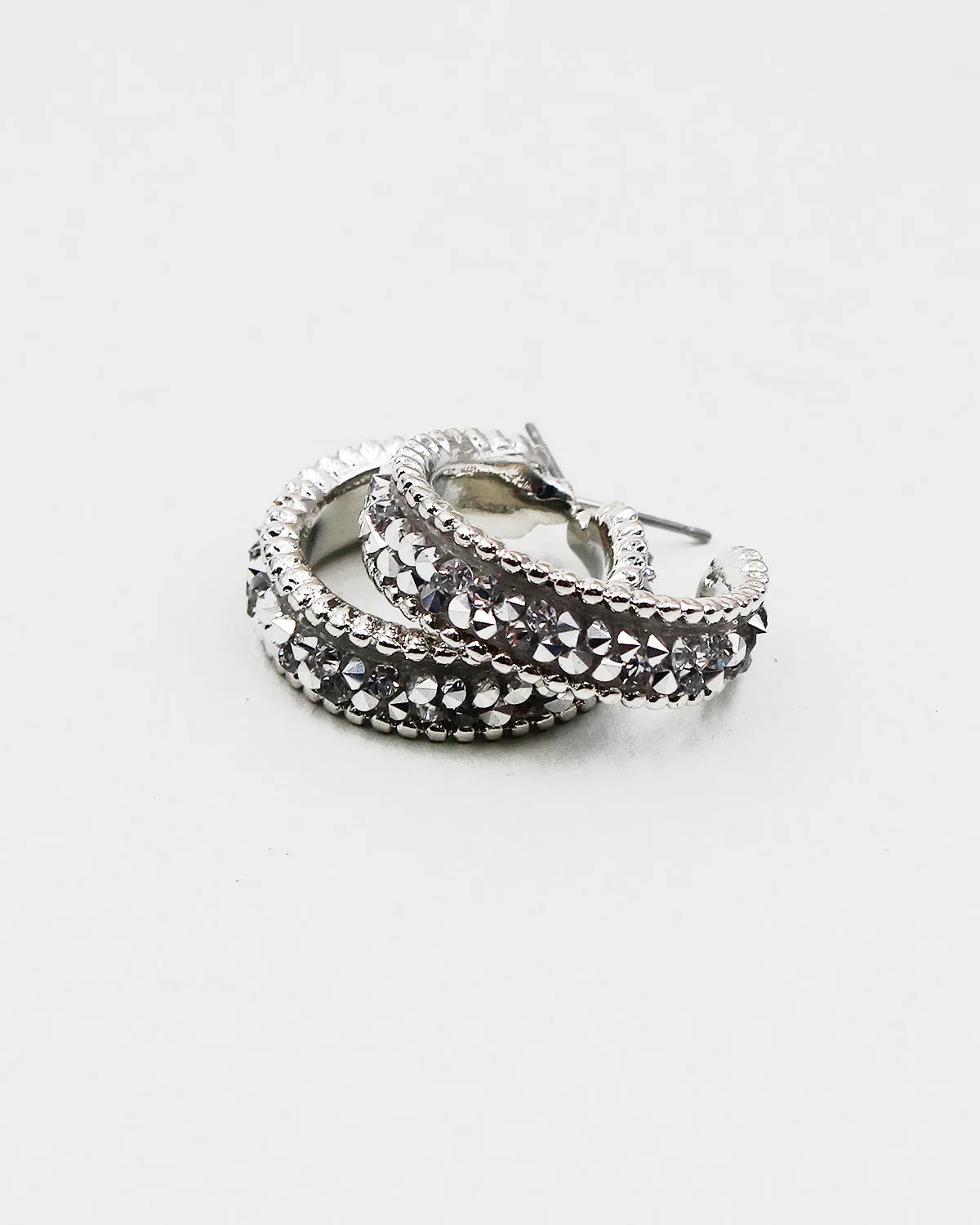 Crystal Stone Open Hoop