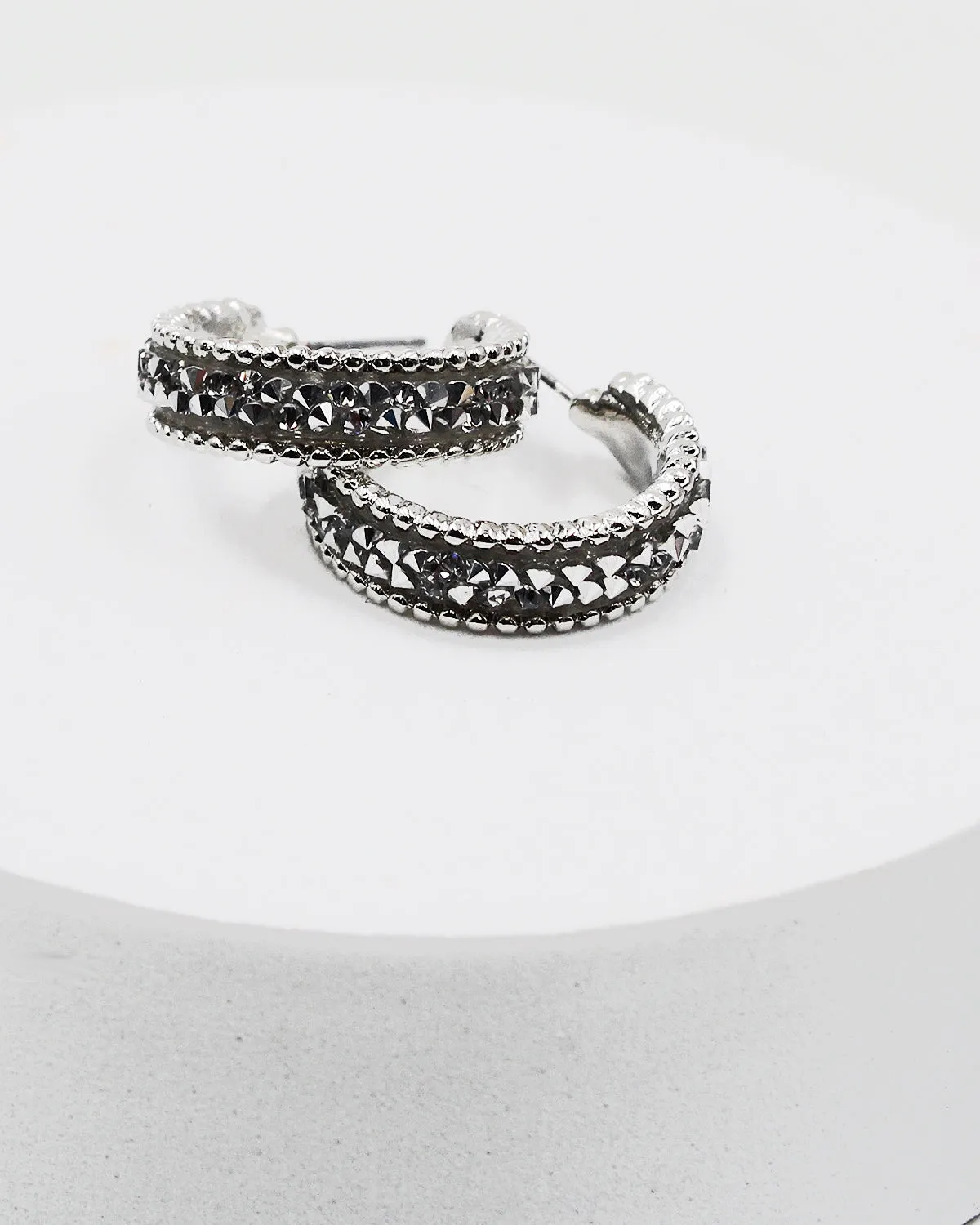 Crystal Stone Open Hoop