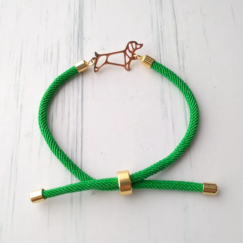 Dani Dachshund Corded Slider Bracelet