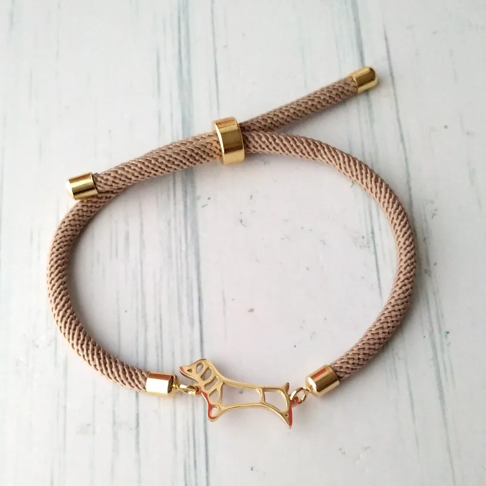Dani Dachshund Corded Slider Bracelet