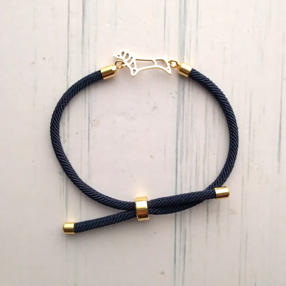 Dani Dachshund Corded Slider Bracelet