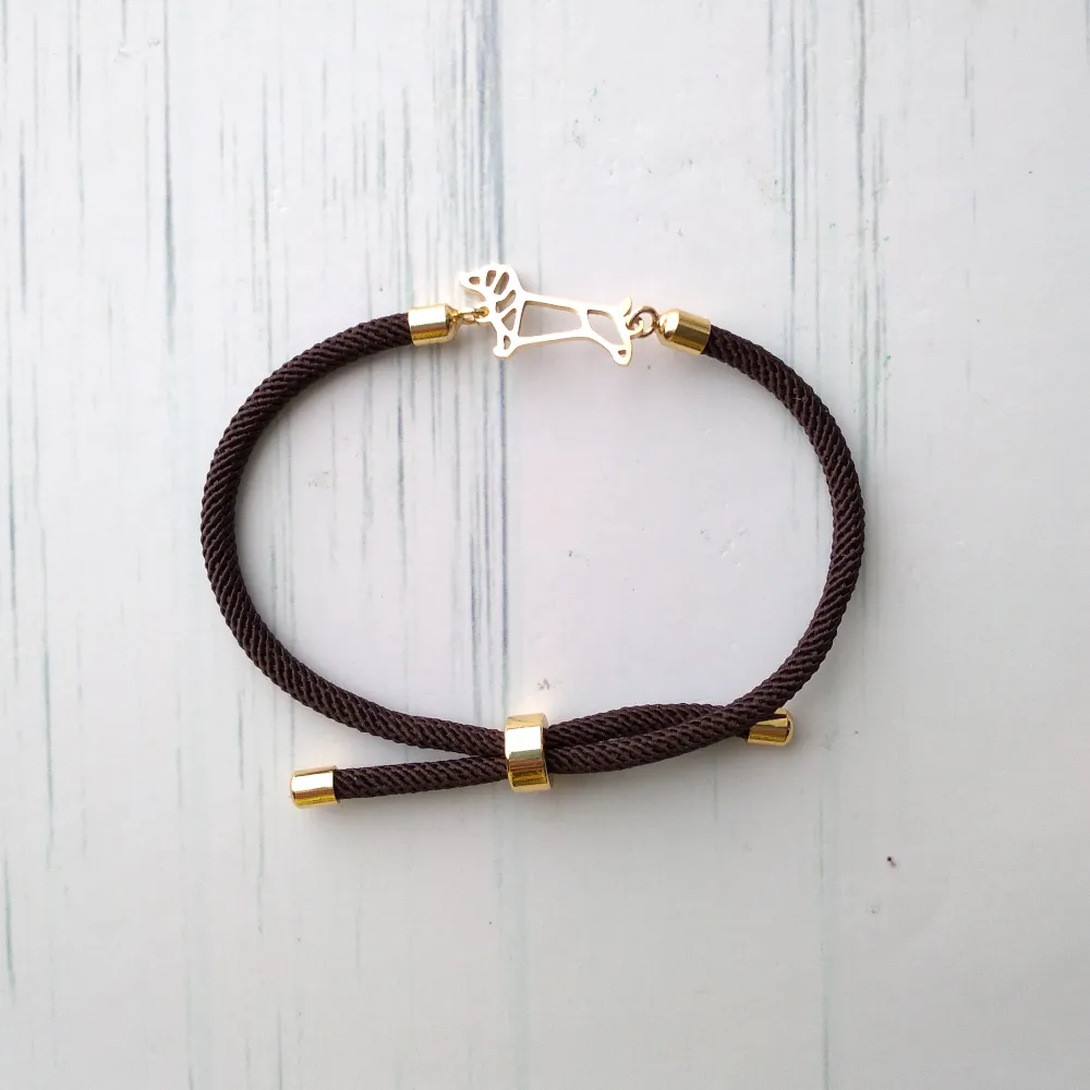 Dani Dachshund Corded Slider Bracelet