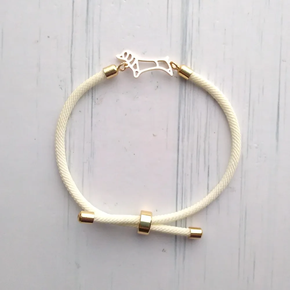 Dani Dachshund Corded Slider Bracelet