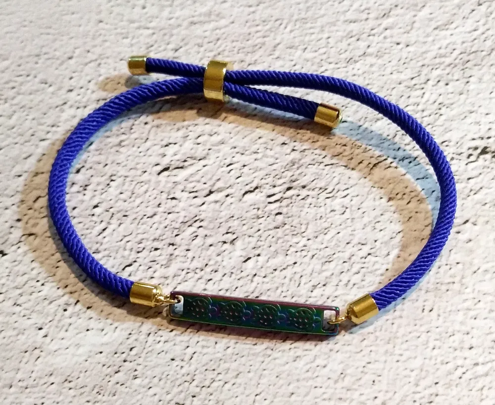 Dani Iridescent Turtles Corded Slider Bracelet