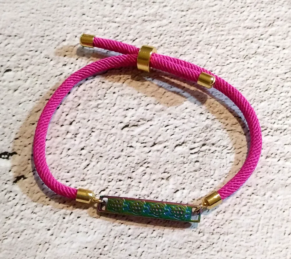 Dani Iridescent Turtles Corded Slider Bracelet