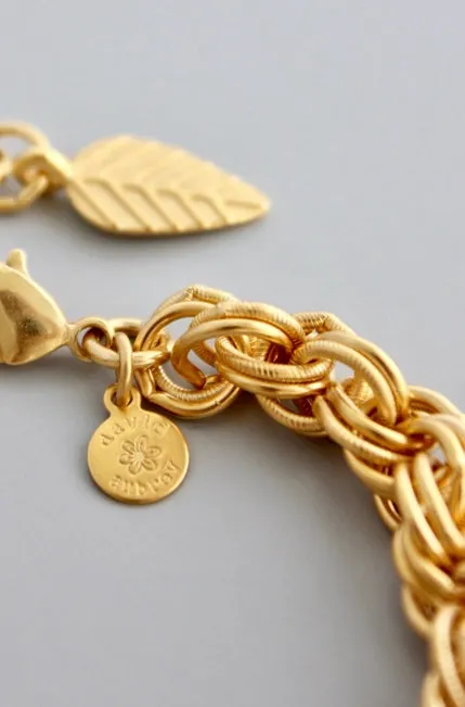 David Aubrey Gold Rope Chain Bracelet