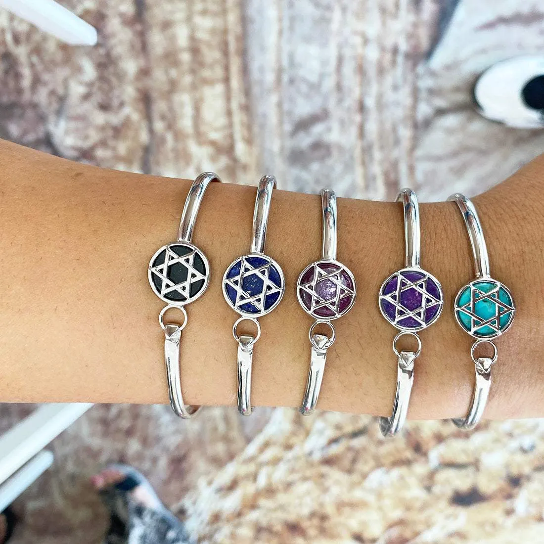 David star bracelet - Onyx stone