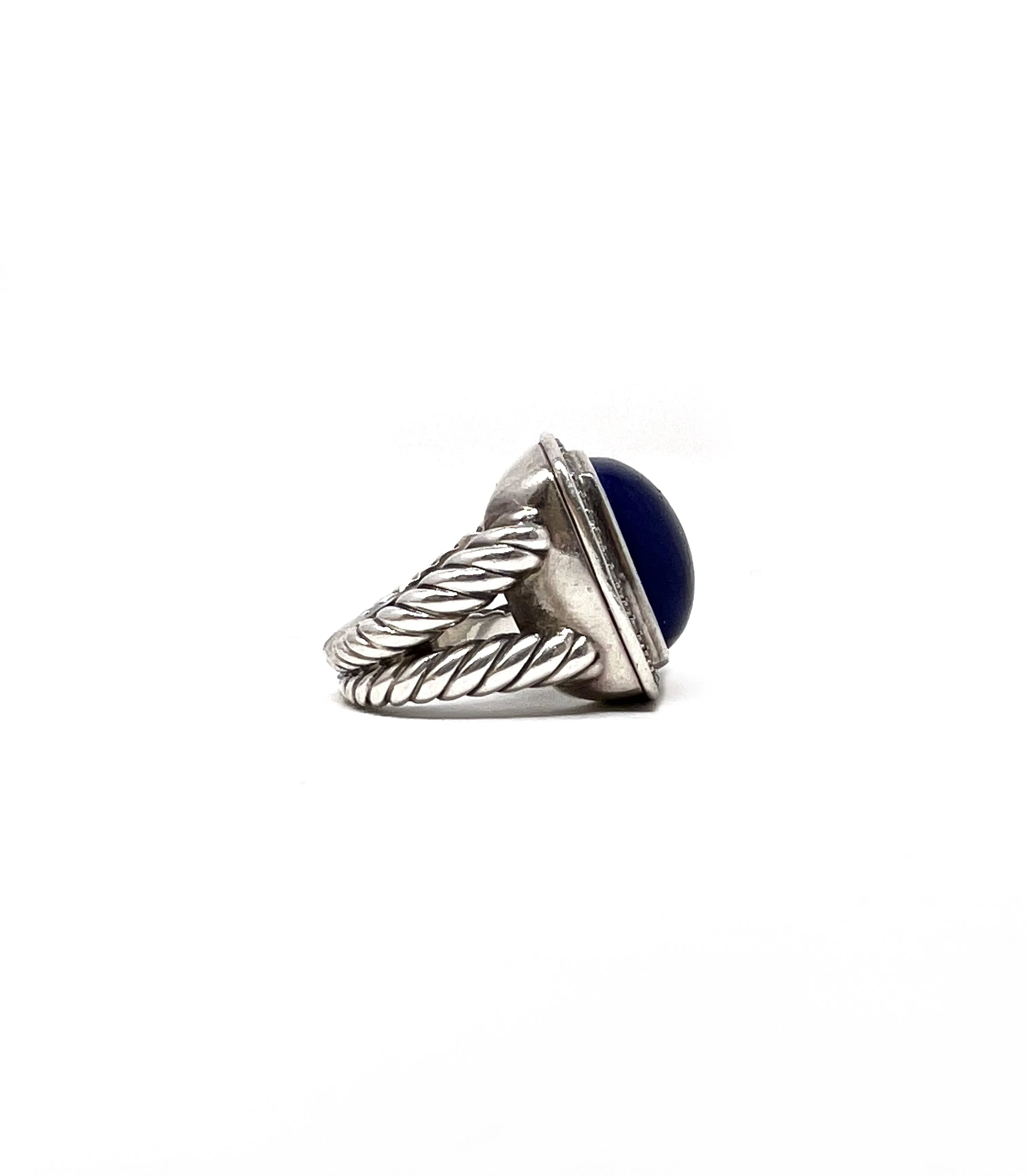 David Yurman 'Albion' Lapis & Diamond SS Cocktail Ring