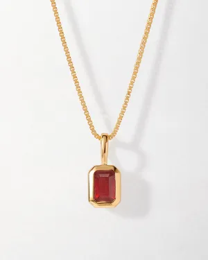 Deco Ruby July Birthstone Necklace