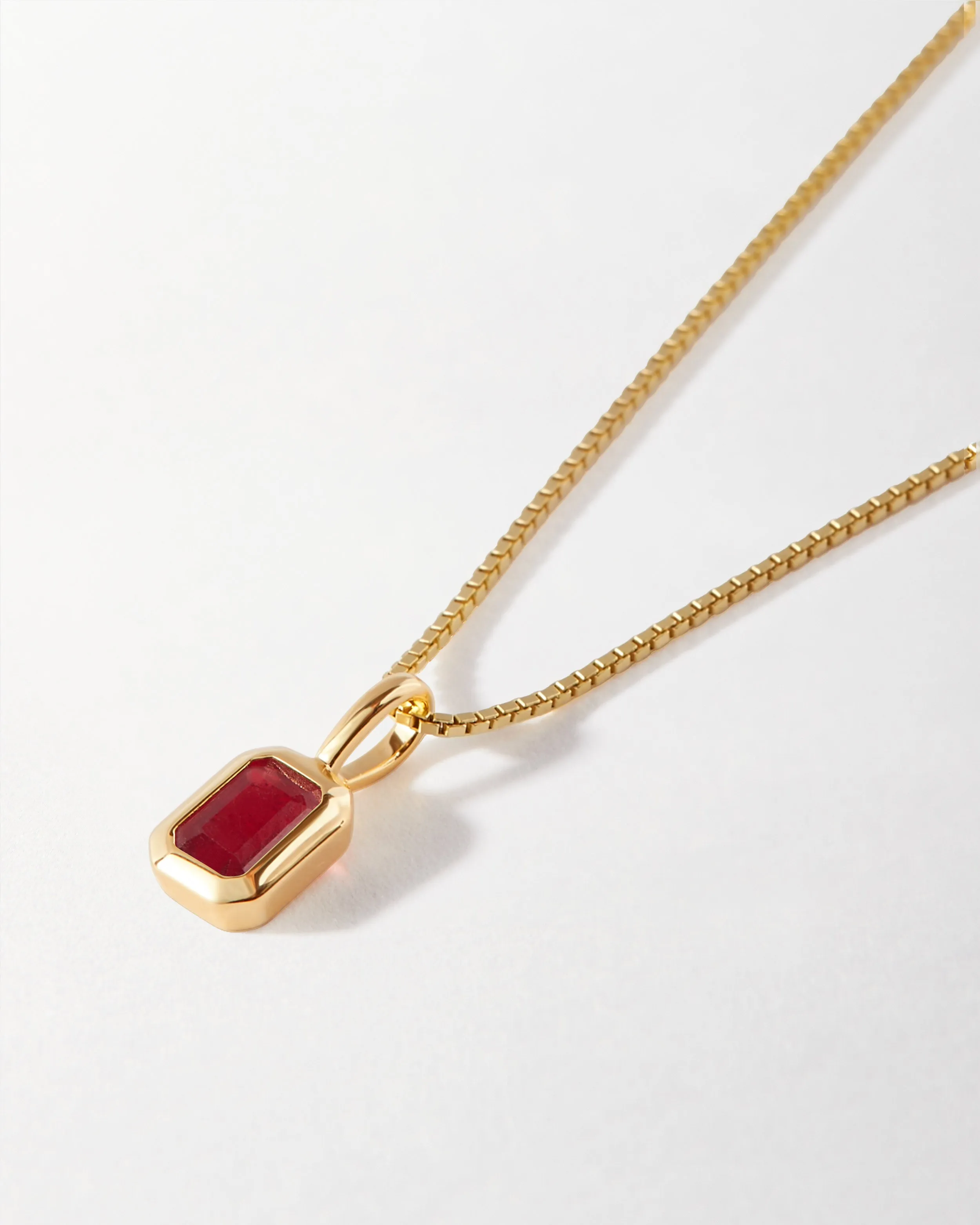 Deco Ruby July Birthstone Necklace