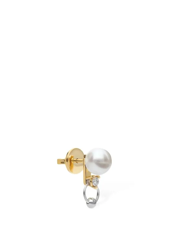Delfina Delettrez   Two-in-one pearl &amp; diamond mono earring 