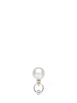 Delfina Delettrez   Two-in-one pearl &amp; diamond mono earring 