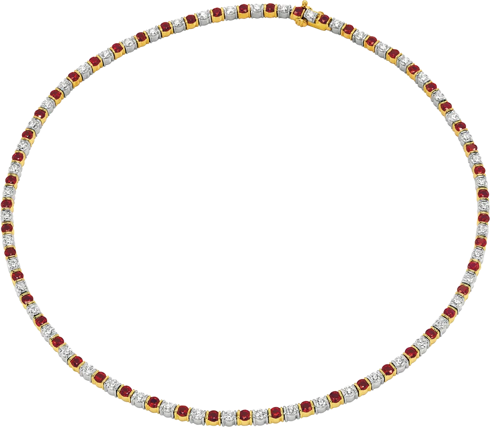 Diamond & Ruby Riviere Necklace