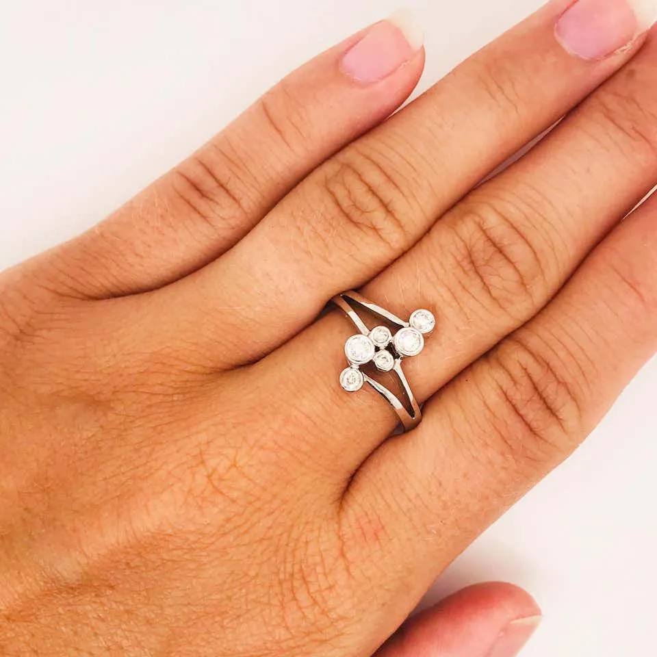 Diamond Bezel Bubble Ring