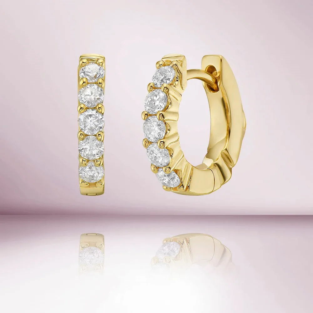Diamond Huggies Hoop Earrings (0.50 ct.) in 14K Gold