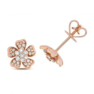 Diamond Jewellery 18ct Rose Gold Diamond Stud Earrings EDQ316R