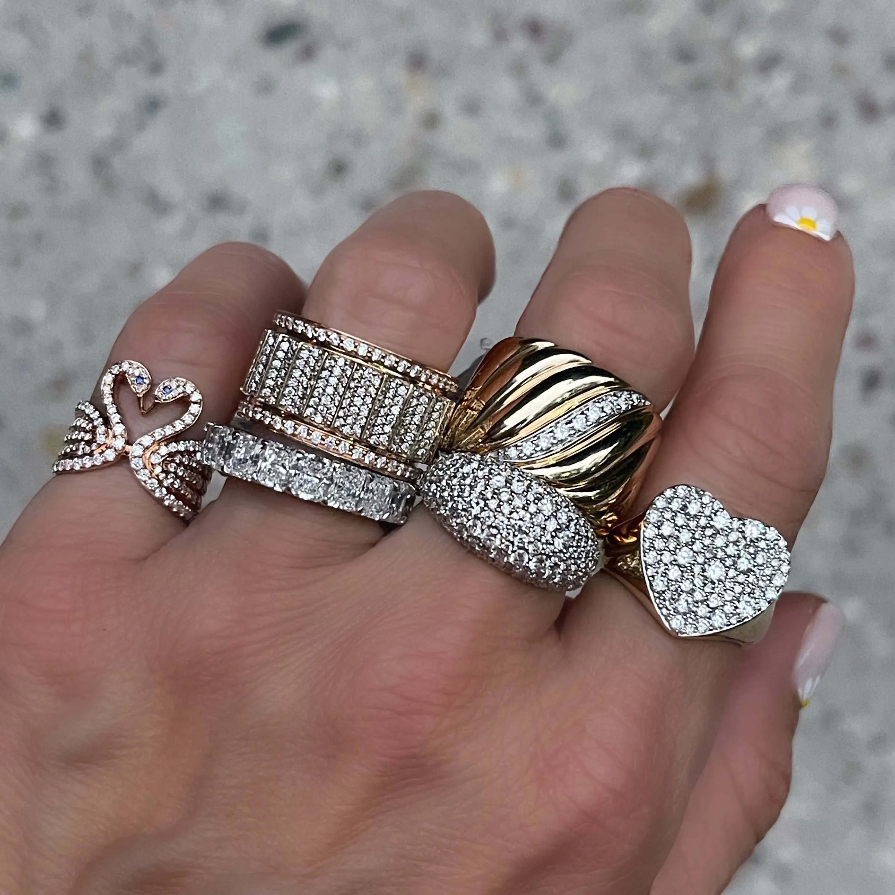 Diamond Sunburst Cocktail Ring