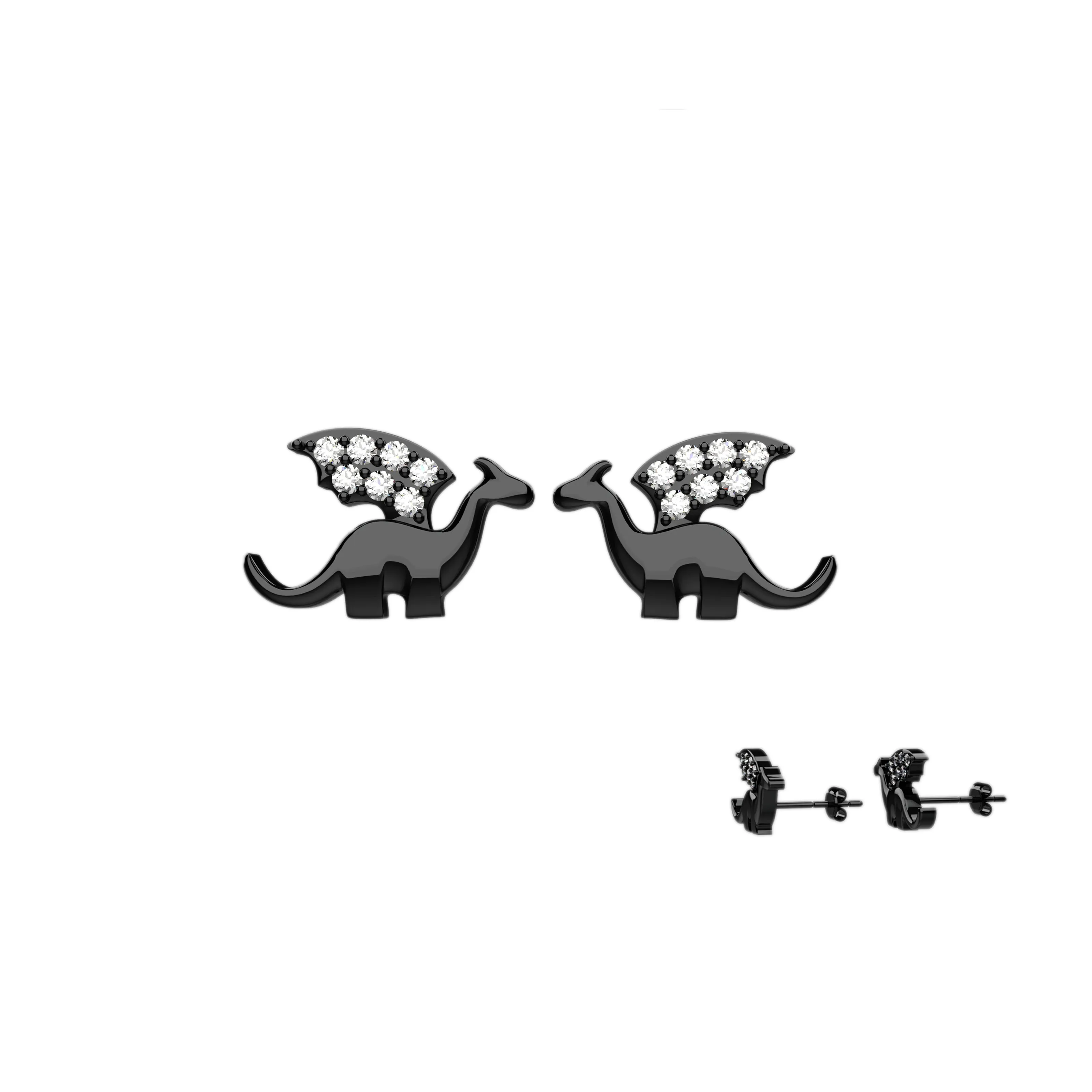 Dinosaur Crystal Gems Stud Earrings