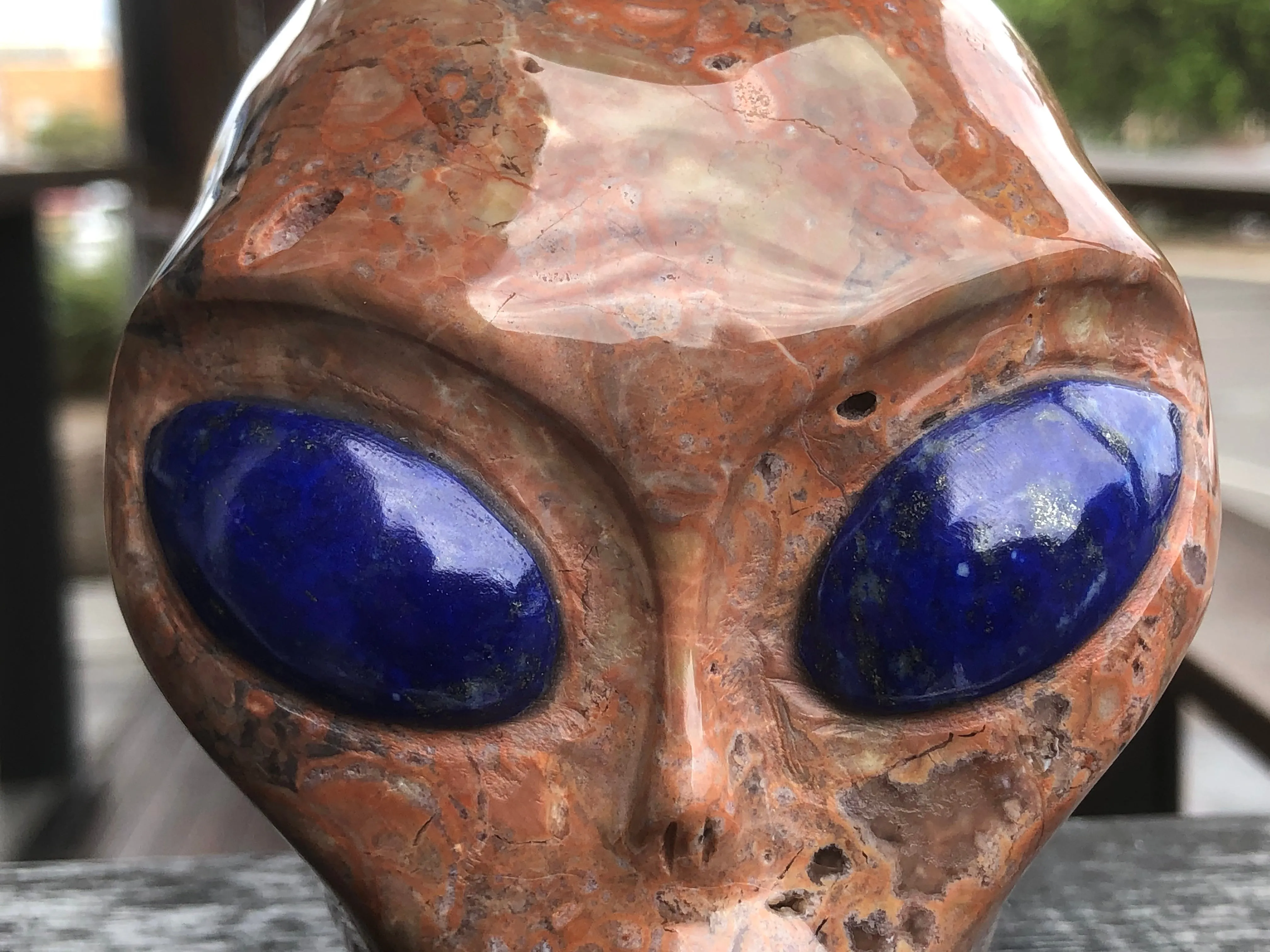 Dinosaur Egg Agate Alien with Lapis Lazuli [1k1600]