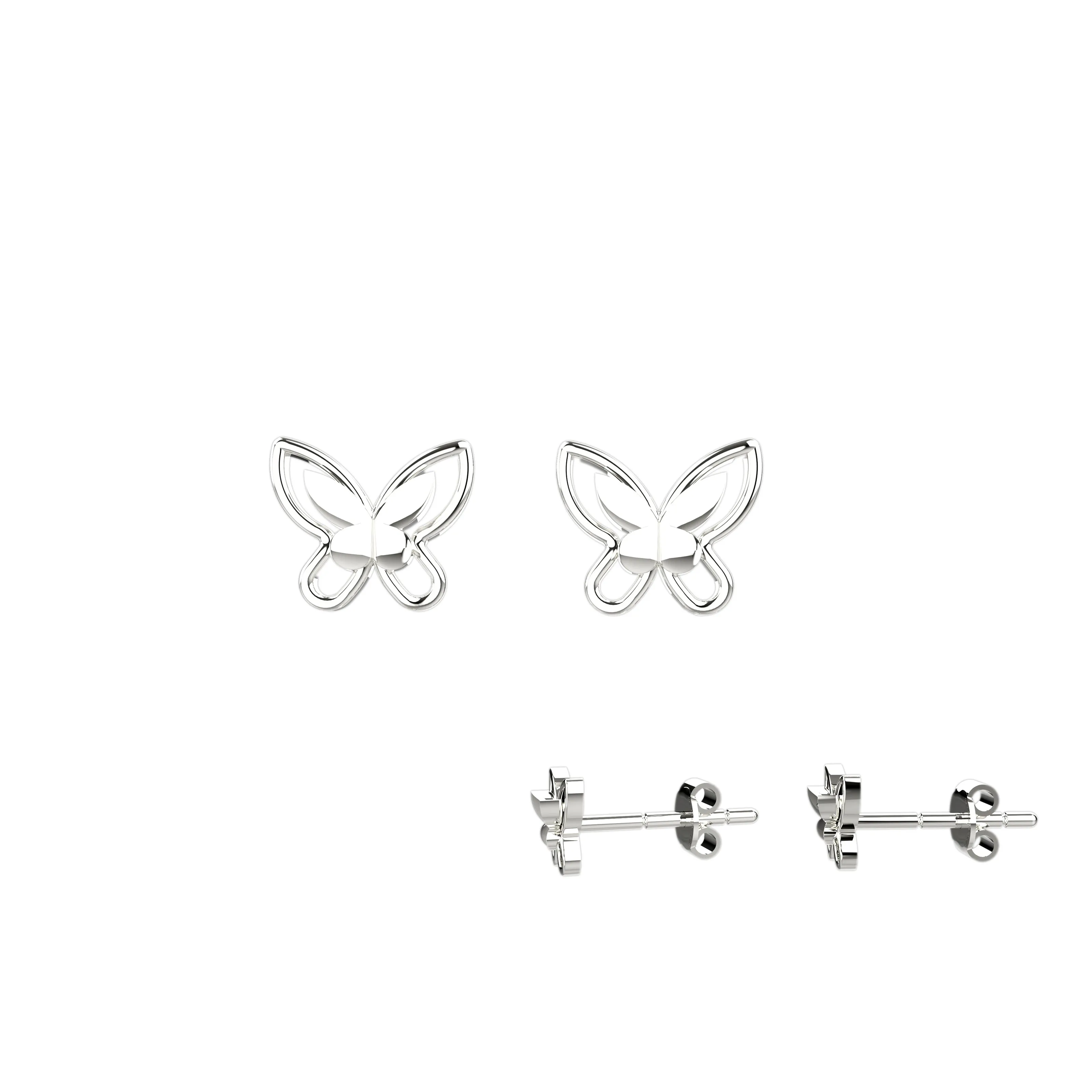 Double Butterfly Ear Studs Jewelry