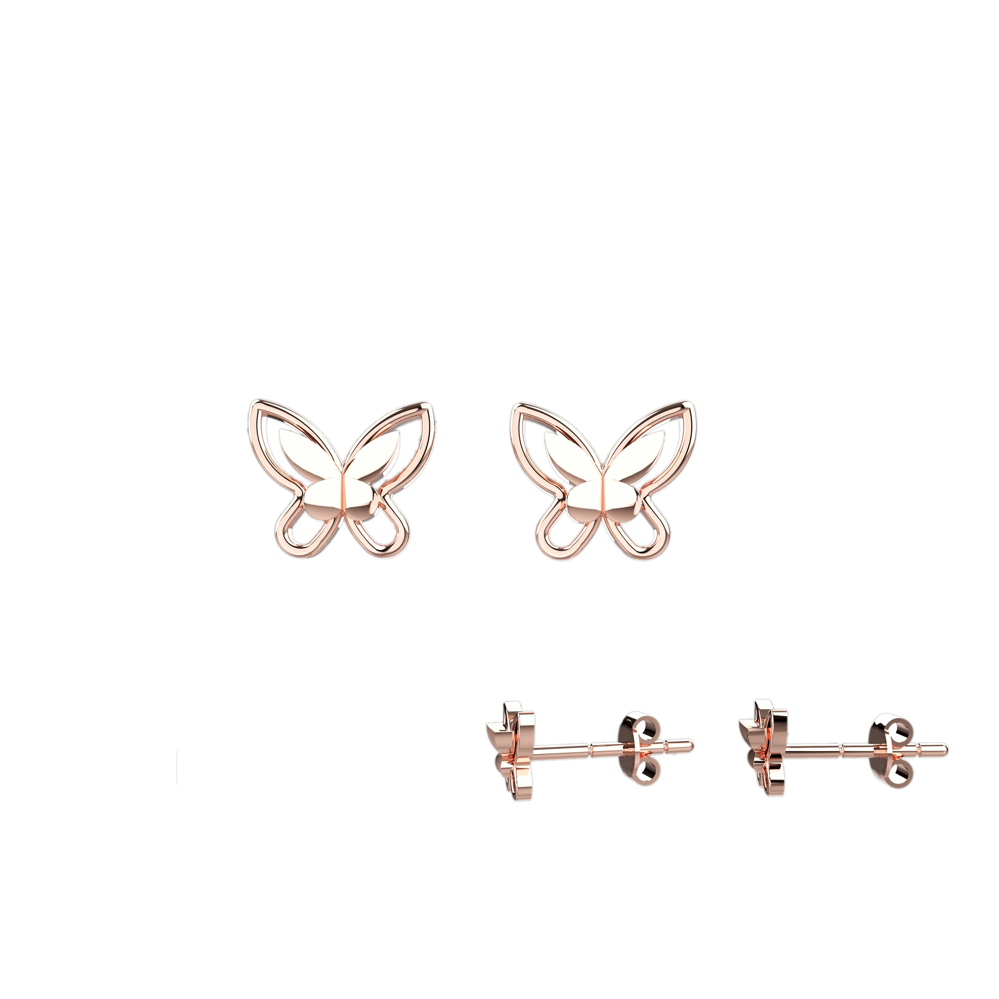 Double Butterfly Ear Studs Jewelry