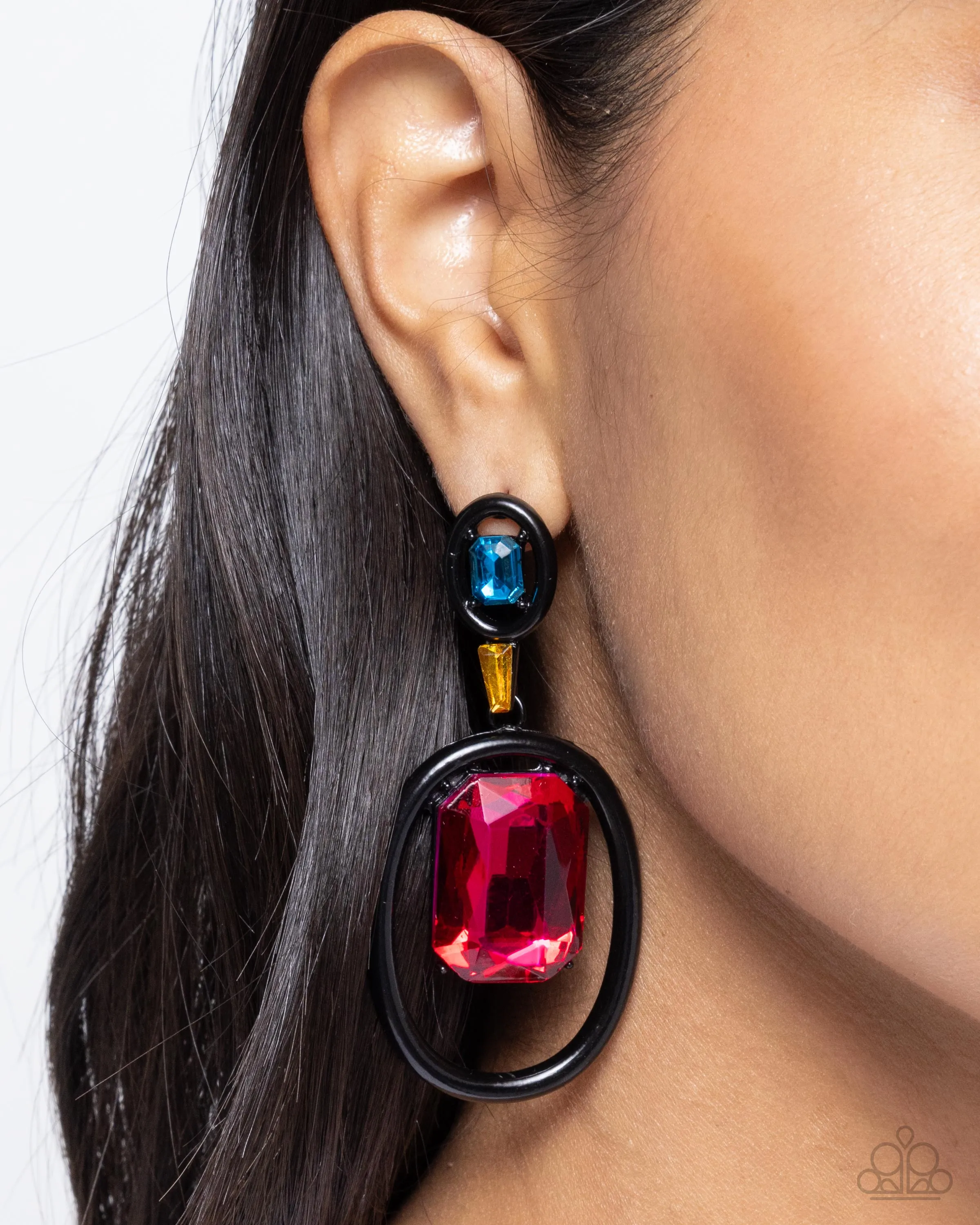 Earrings Dipped in Dazzle - Black E383