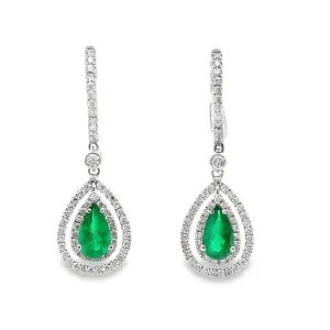 Emerald & Diamond Drop Earrings