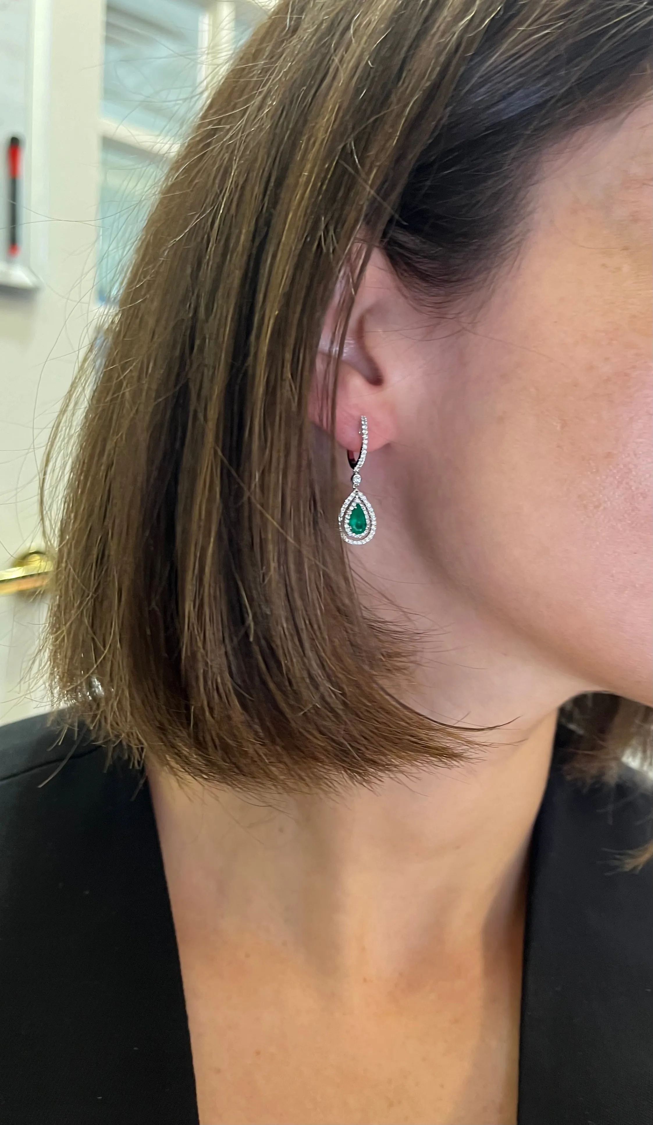 Emerald & Diamond Drop Earrings