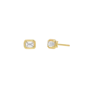 Emerald Diamond Stud Earrings