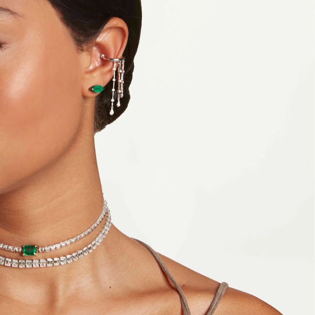 EMERALD MARQUISE STUDS