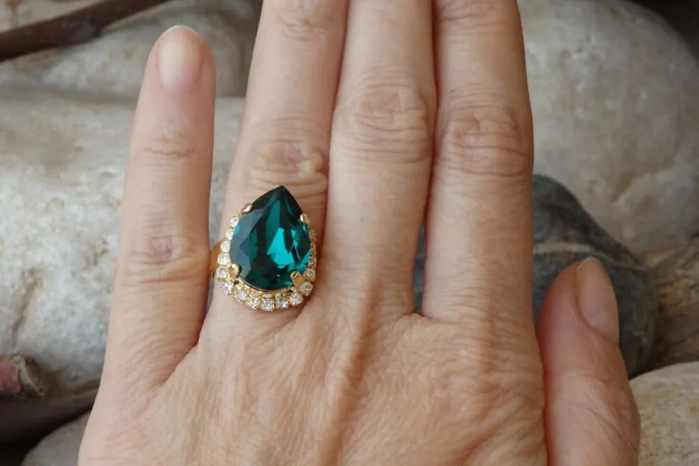 Emerald Rebeka  Crystal ring