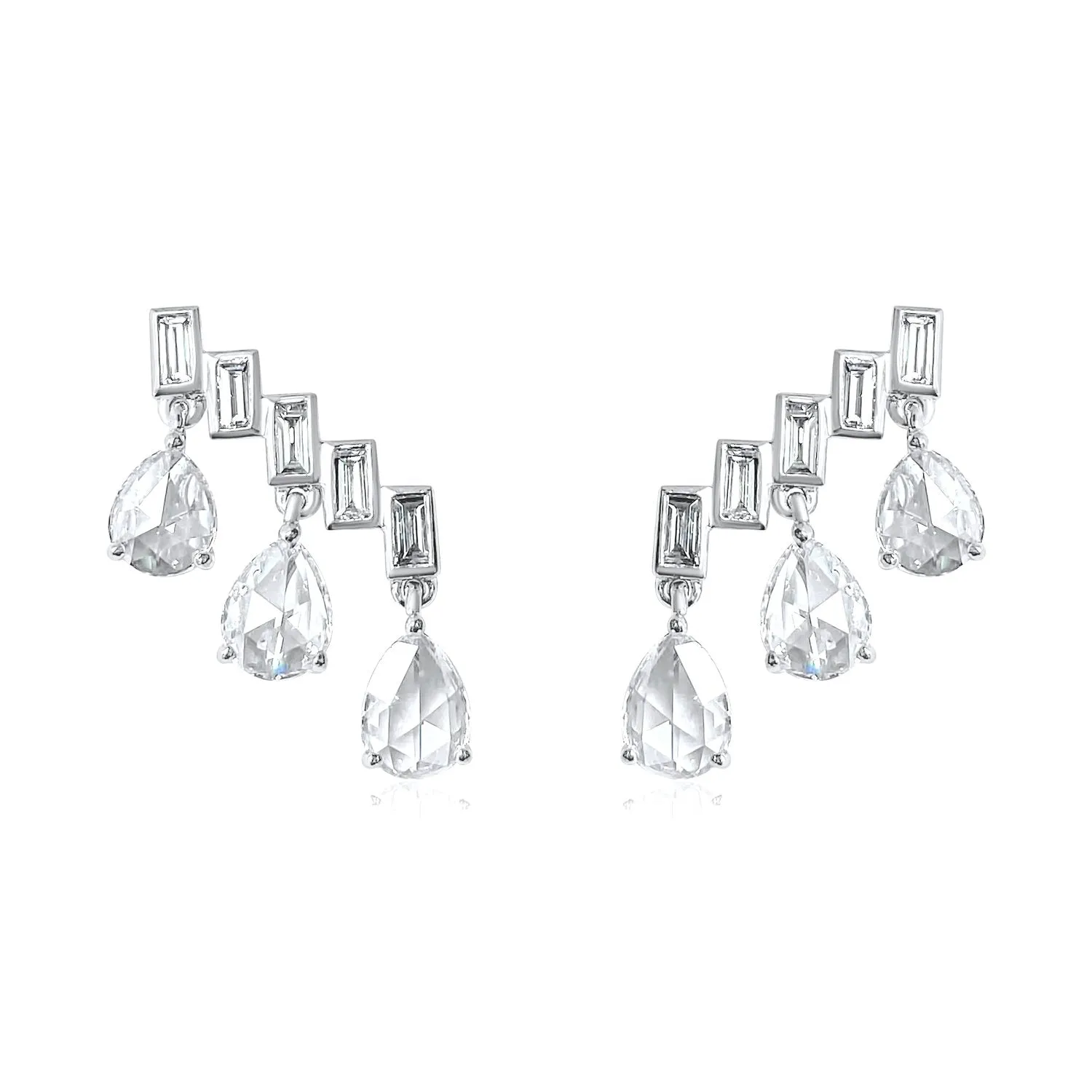 Enlightenment Rosecut & Baguette Diamond Ear Climbers