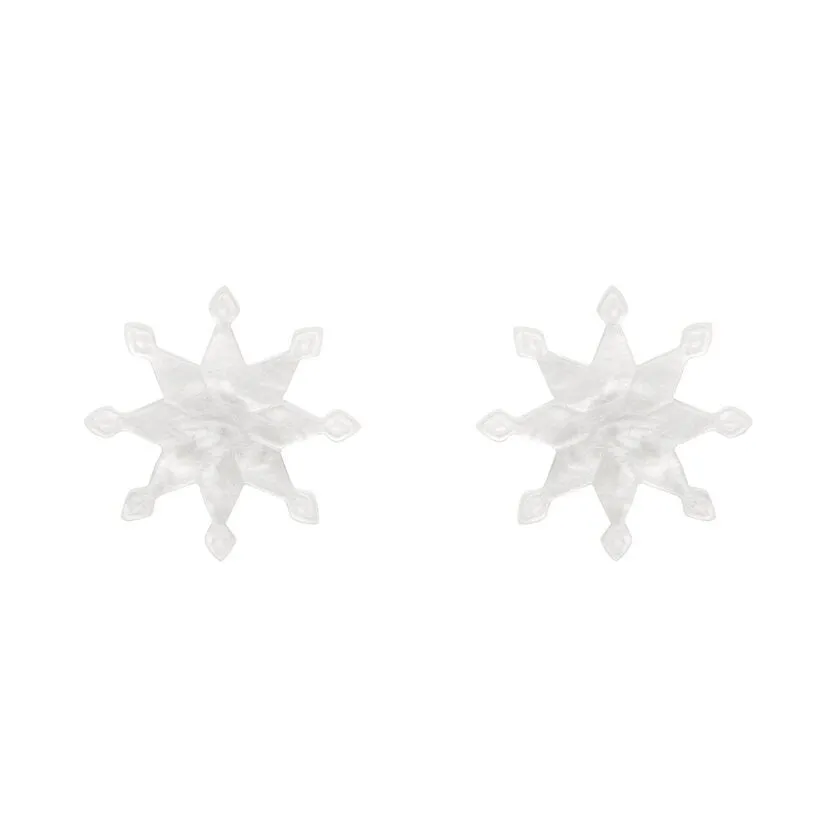 Erstwilder | Snowflake Ripple Stud Earrings - White
