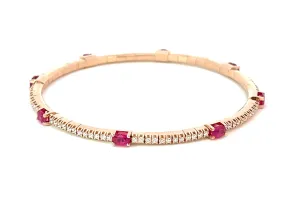 Ex-Tensible™ Oval Ruby Station & Diamond Stretch Tennis Bracelet