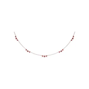 Fana Five Stone Ruby and Diamond Station Necklace