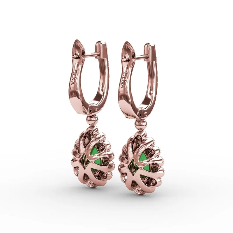 Fana Pear-Shaped Emerald and Diamond Earrings