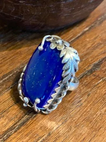 Flower of Wisdom Lapis Ring