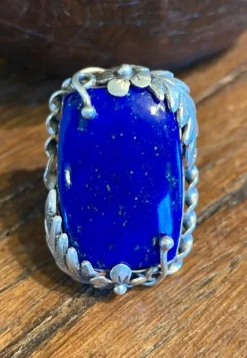Flower of Wisdom Lapis Ring