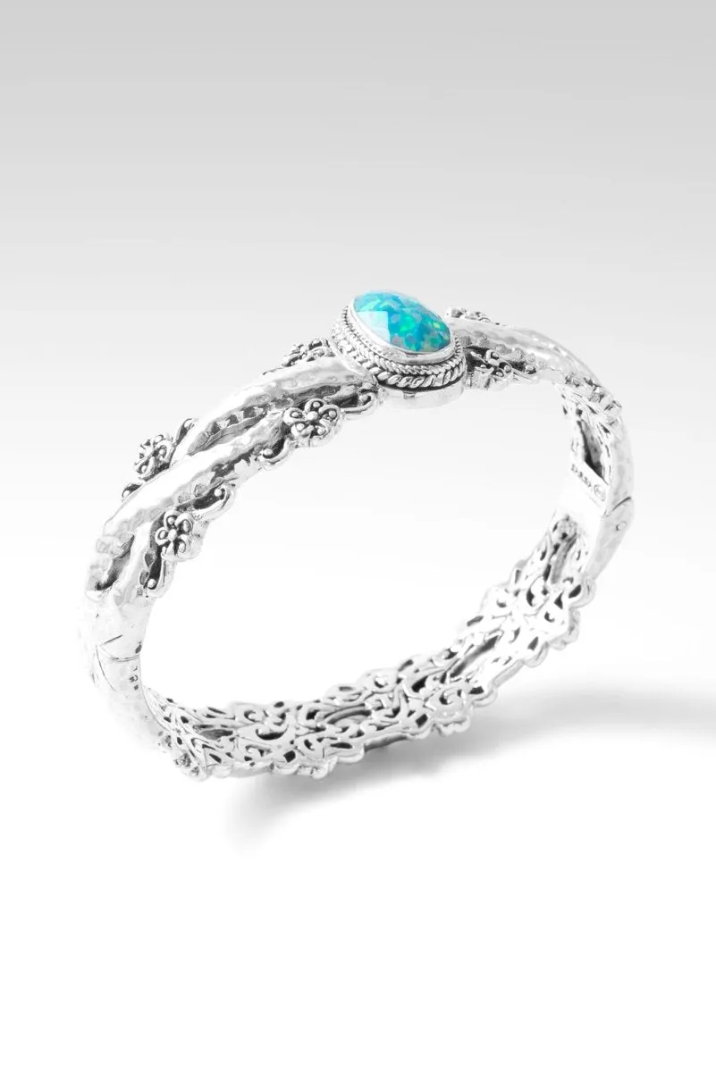 Flowerette Bangle™ in Spring Green Simulated Opal