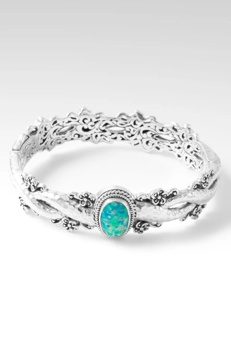 Flowerette Bangle™ in Spring Green Simulated Opal