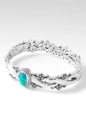 Flowerette Bangle™ in Spring Green Simulated Opal
