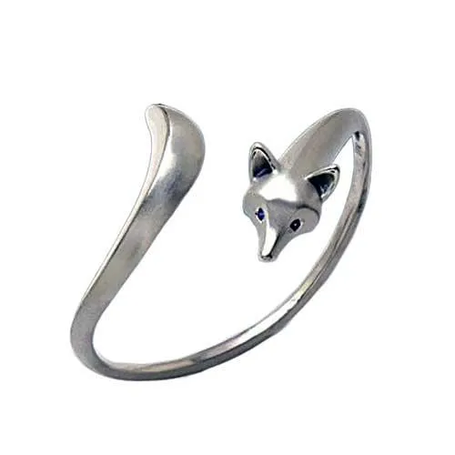 Fox Bangle Bracelet in Sterling Silver