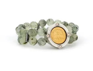 French Kande Double Strand Prehinite and Mini Abeille Medallion