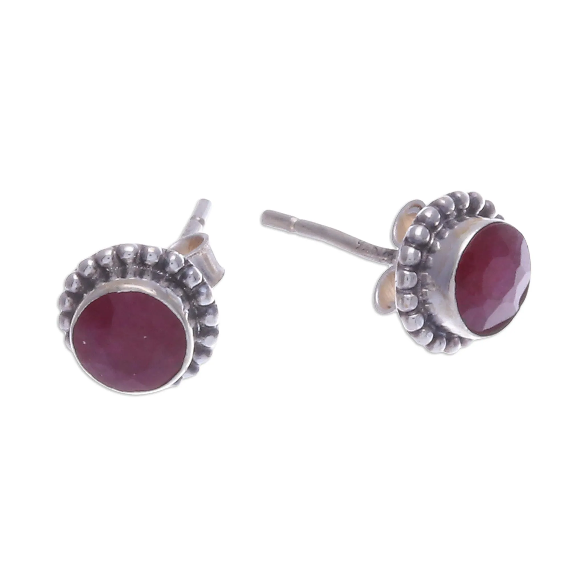 Gemstone and Sterling Silver Stud Earrings (Set of 3) - First Taste | NOVICA