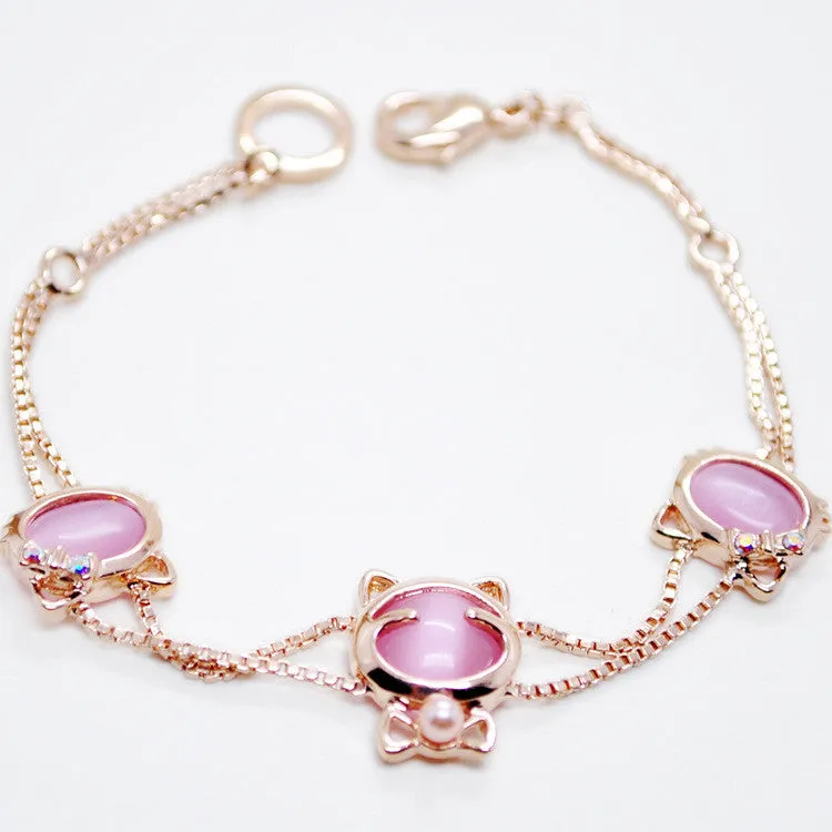 Gold Plated Cat Bracelet