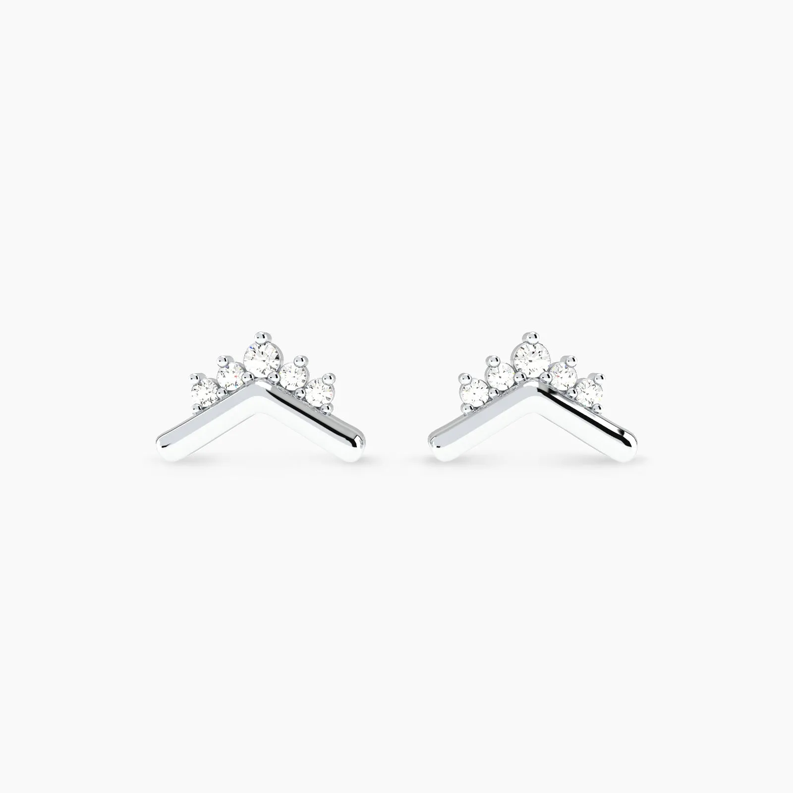Gold Tiara Diamond stud Earring