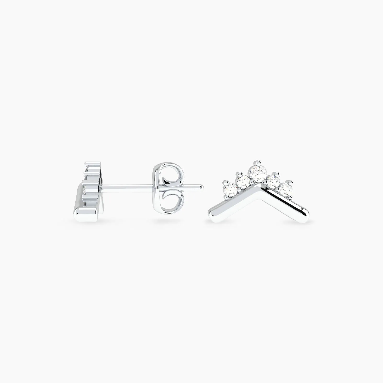 Gold Tiara Diamond stud Earring