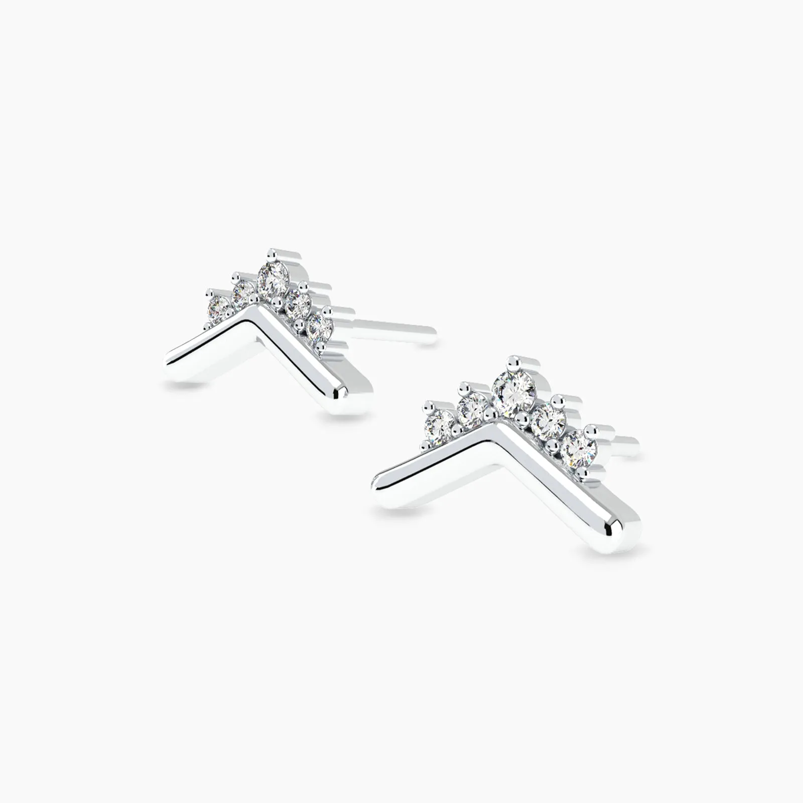 Gold Tiara Diamond stud Earring